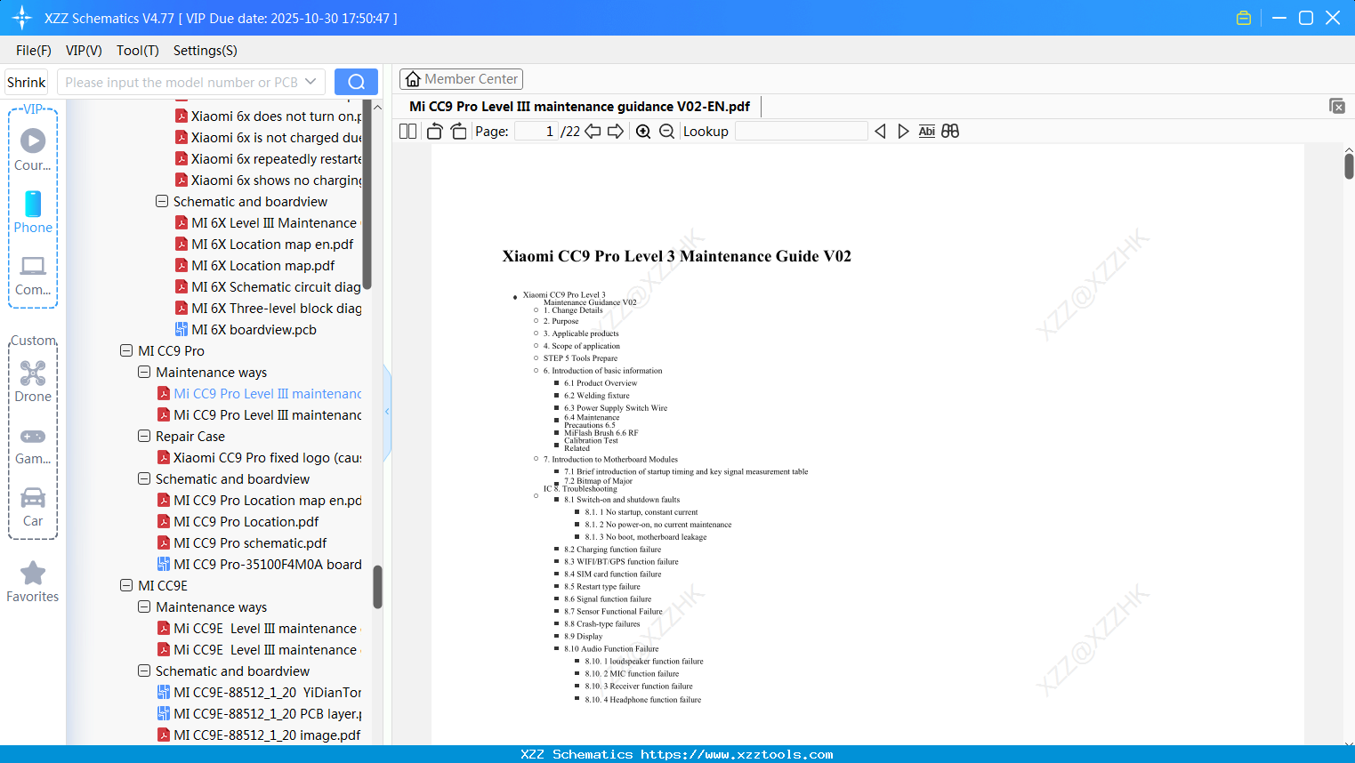Xiaomi Mi CC9 Pro Level III Maintenance Guidance V02-EN